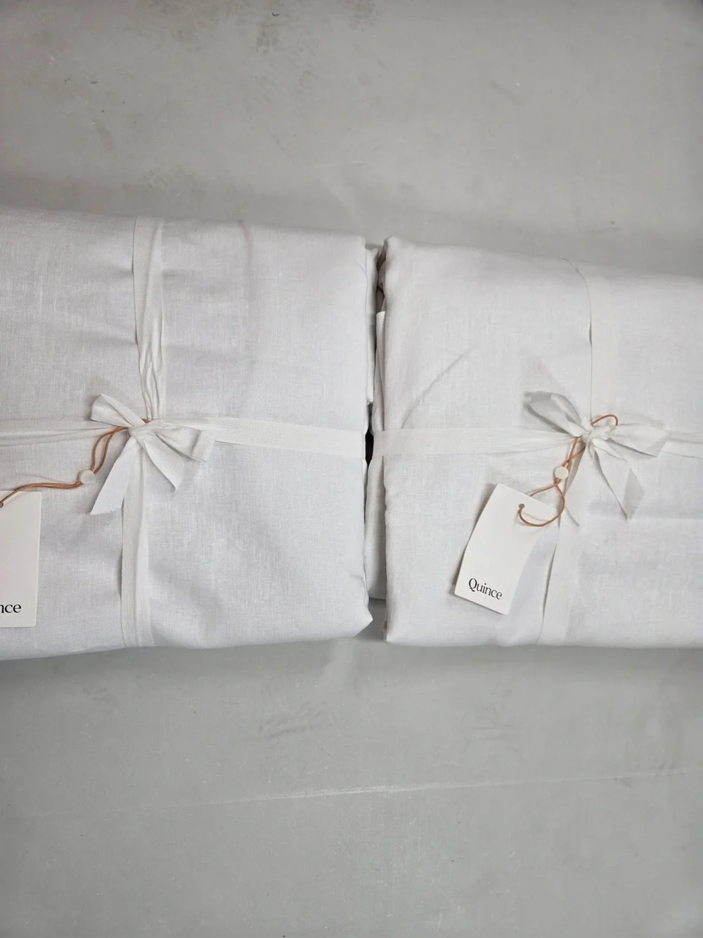 NWT QUINCE Set Of 2 48x108 European Linen True Blackout Curtains White 0411